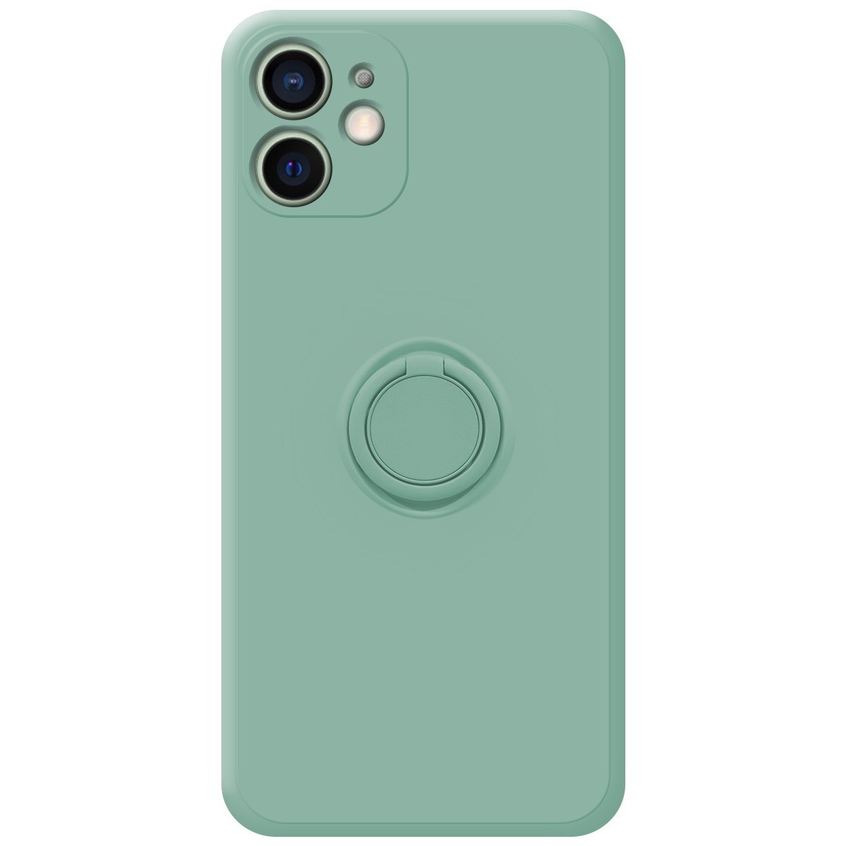 Funda Silicona Líquida Ultra Suave con Anillo para Iphone 12 Mini (5.4) color Verde