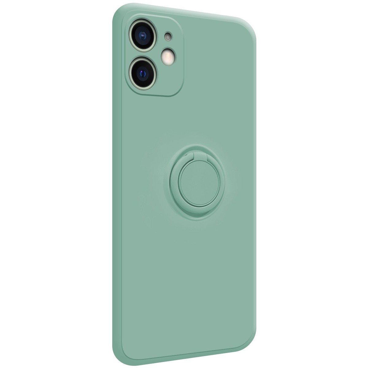 Funda Silicona Líquida Ultra Suave con Anillo para Iphone 12 Mini (5.4) color Verde