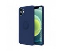 Funda Silicona Líquida Ultra Suave con Anillo para Iphone 12 Mini (5.4) color Azul