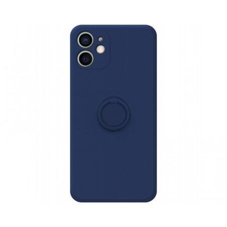 Funda Silicona Líquida Ultra Suave con Anillo para Iphone 12 Mini (5.4) color Azul