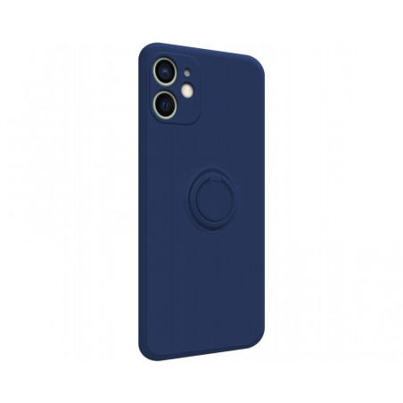 Funda Silicona Líquida Ultra Suave con Anillo para Iphone 12 Mini (5.4) color Azul