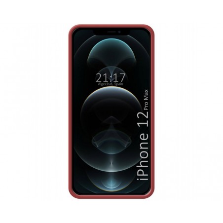 Funda Silicona Líquida Ultra Suave con Anillo para Iphone 12 Pro Max (6.7) color Rojo Coral