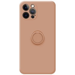 Funda Silicona Líquida Ultra Suave con Anillo para Iphone 12 Pro Max (6.7) color Rosa 2