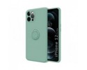 Funda Silicona Líquida Ultra Suave con Anillo para Iphone 12 Pro Max (6.7) color Verde