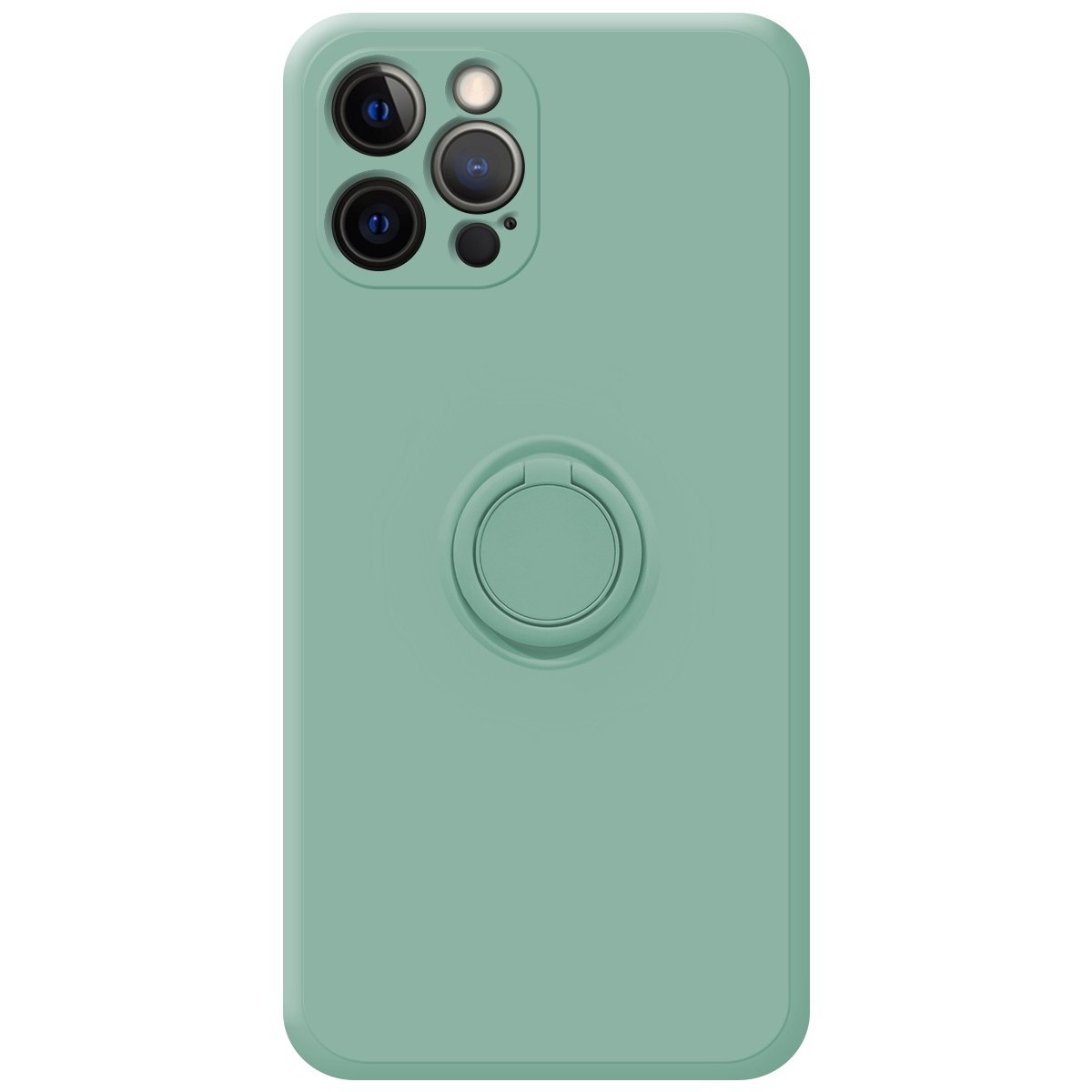 Funda Silicona Líquida Ultra Suave con Anillo para Iphone 12 Pro Max (6.7) color Verde