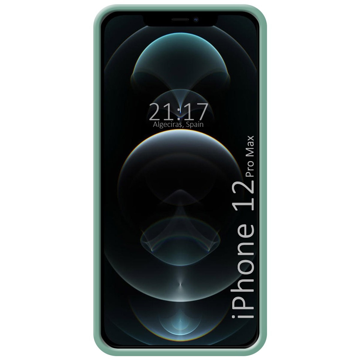 Funda Silicona Líquida Ultra Suave con Anillo para Iphone 12 Pro Max (6.7) color Verde