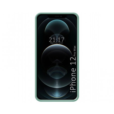 Funda Silicona Líquida Ultra Suave con Anillo para Iphone 12 Pro Max (6.7) color Verde