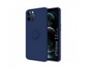 Funda Silicona Líquida Ultra Suave con Anillo para Iphone 12 Pro Max (6.7) color Azul
