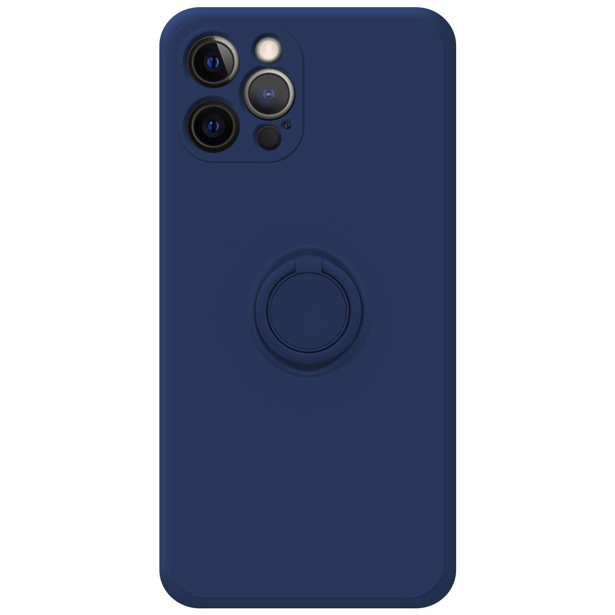 Funda Silicona Líquida Ultra Suave con Anillo para Iphone 12 Pro Max (6.7) color Azul