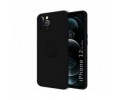 Funda Silicona Líquida Ultra Suave con Anillo para Iphone 12 Pro Max (6.7) color Negra