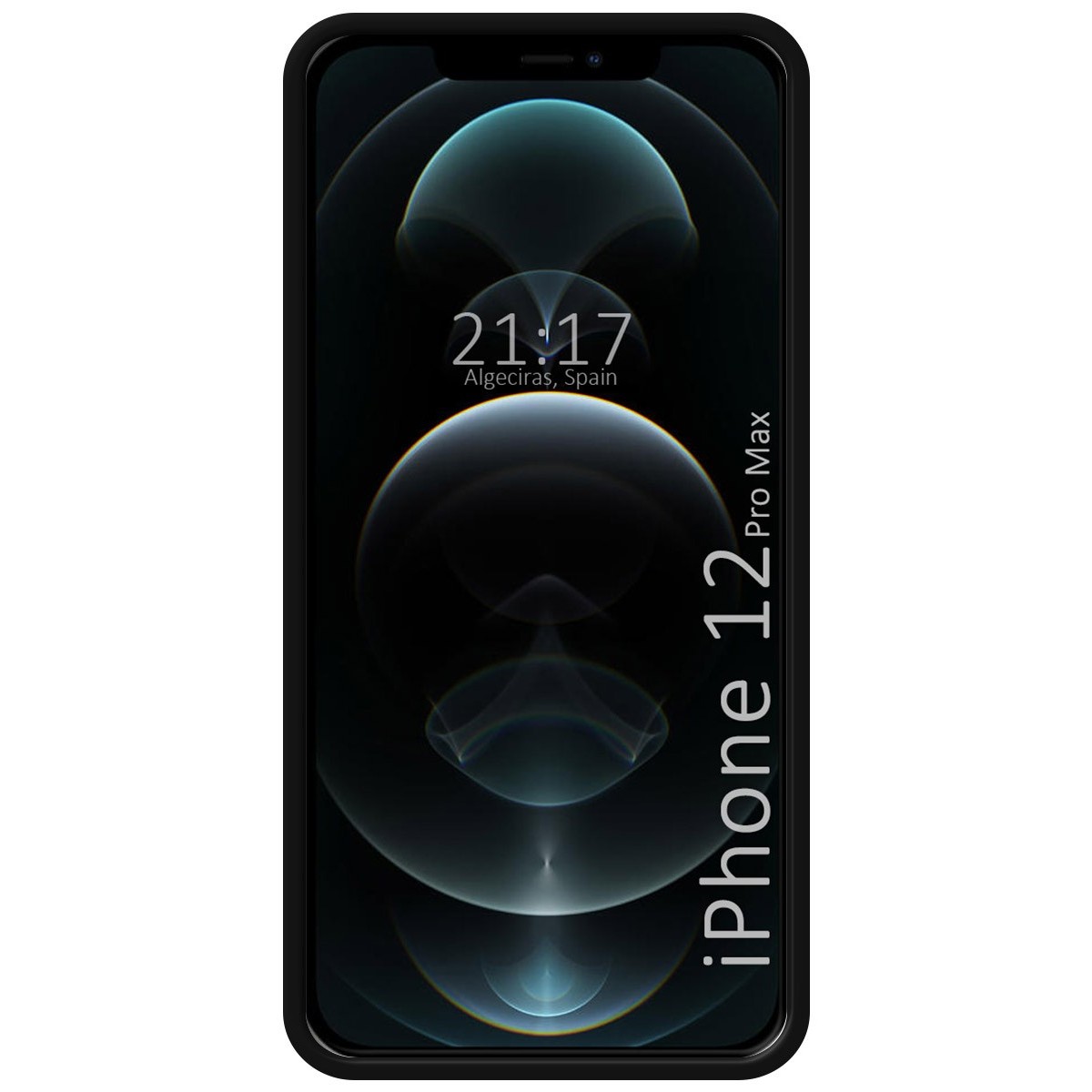 Funda Silicona Líquida Ultra Suave con Anillo para Iphone 12 Pro Max (6.7) color Negra