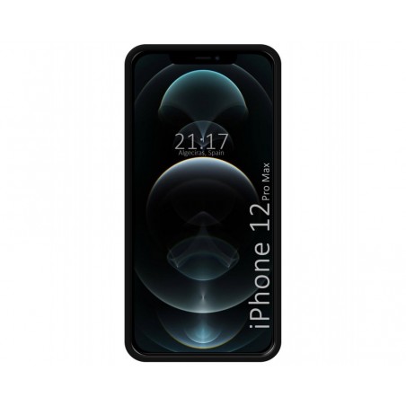 Funda Silicona Líquida Ultra Suave con Anillo para Iphone 12 Pro Max (6.7) color Negra