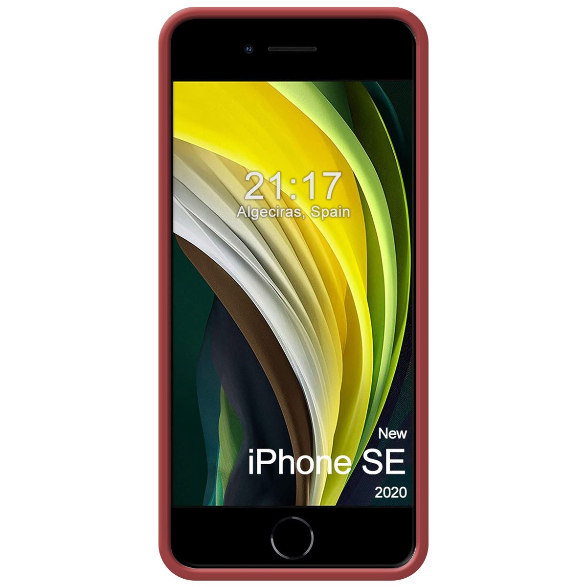 Funda Silicona Líquida Ultra Suave con Anillo para Iphone 7 / 8 / SE 2020 color Rojo Coral