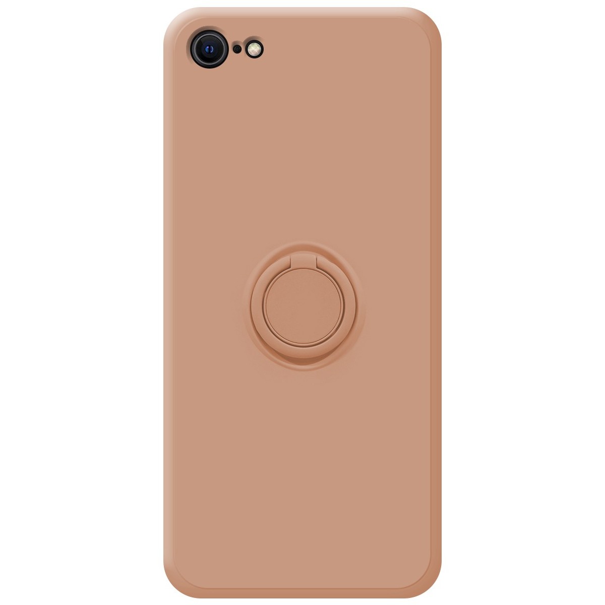 Funda Silicona Líquida Ultra Suave con Anillo para Iphone 7 / 8 / SE 2020 color Rosa