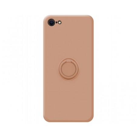 Funda Silicona Líquida Ultra Suave con Anillo para Iphone 7 / 8 / SE 2020 color Rosa