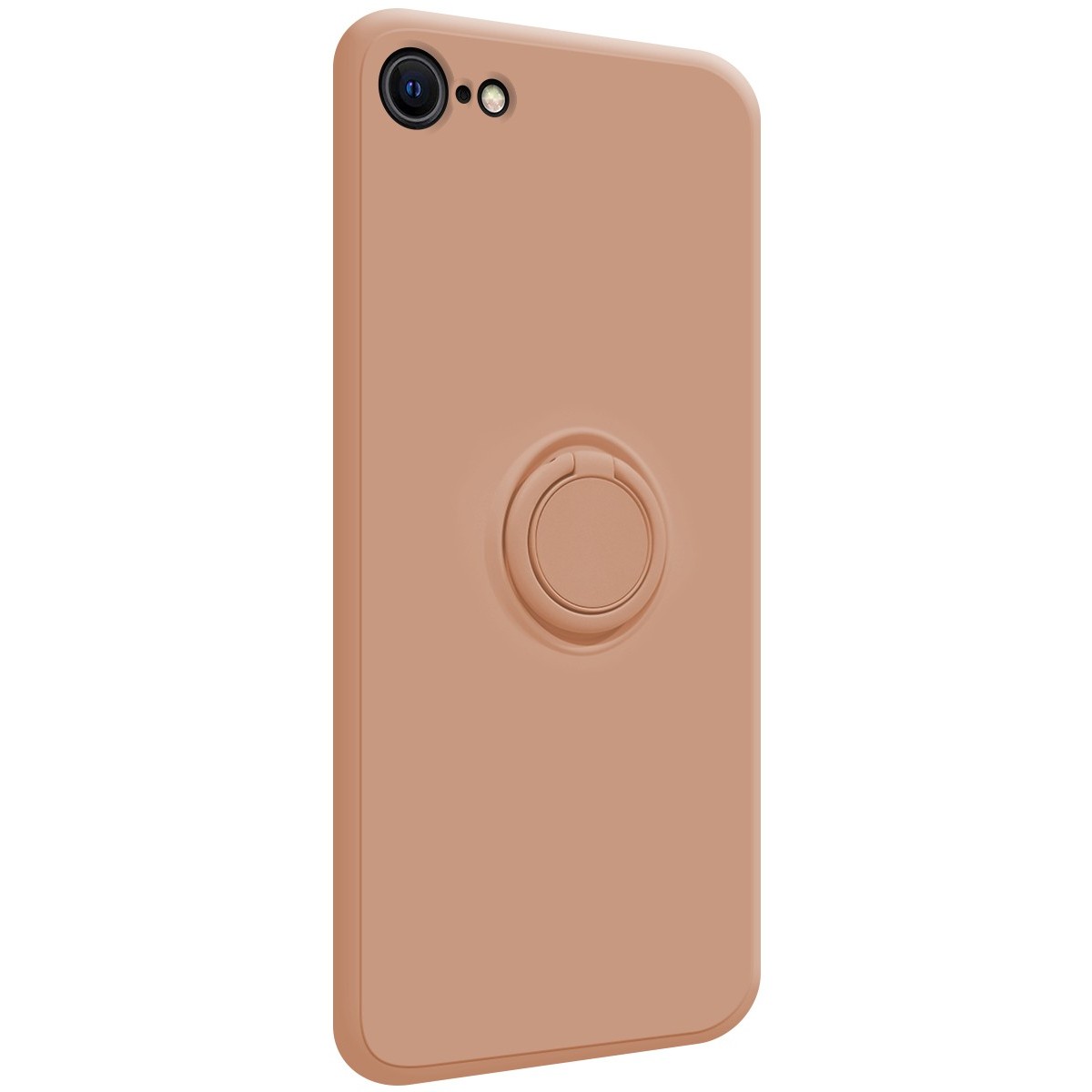 Funda Silicona Líquida Ultra Suave con Anillo para Iphone 7 / 8 / SE 2020 color Rosa