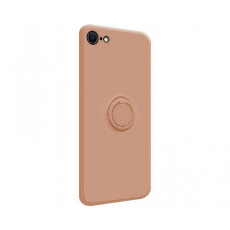Funda Silicona Líquida Ultra Suave con Anillo para Iphone 7 / 8 / SE 2020 color Rosa