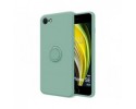 Funda Silicona Líquida Ultra Suave con Anillo para Iphone 7 / 8 / SE 2020 color Verde