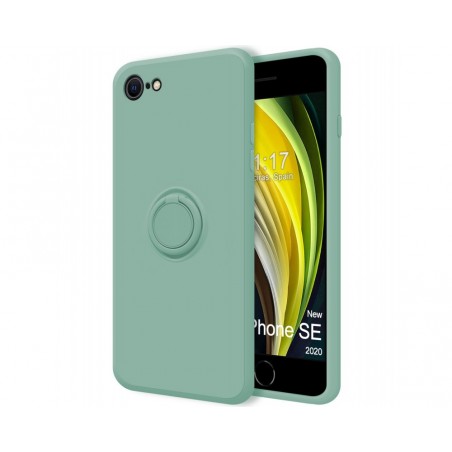Funda Silicona Líquida Ultra Suave con Anillo para Iphone 7 / 8 / SE 2020 color Verde