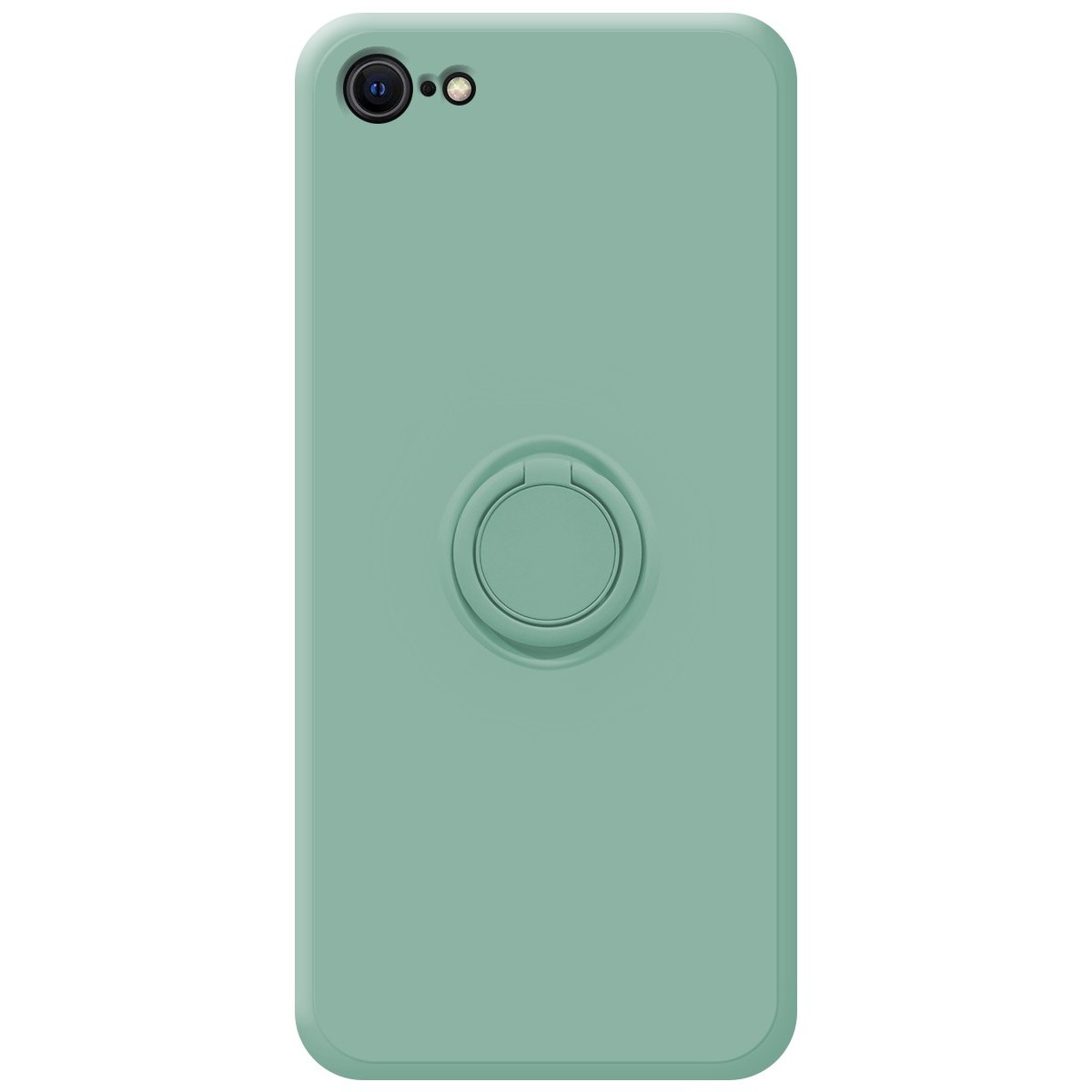 Funda Silicona Líquida Ultra Suave con Anillo para Iphone 7 / 8 / SE 2020 color Verde