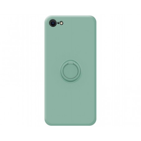 Funda Silicona Líquida Ultra Suave con Anillo para Iphone 7 / 8 / SE 2020 color Verde
