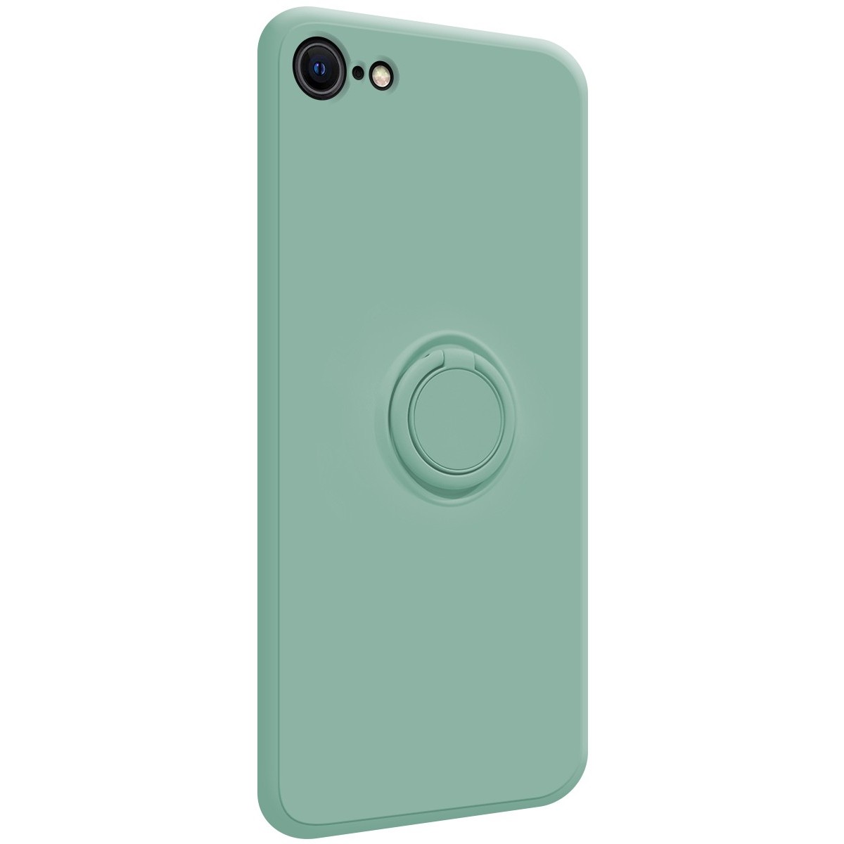 Funda Silicona Líquida Ultra Suave con Anillo para Iphone 7 / 8 / SE 2020 color Verde