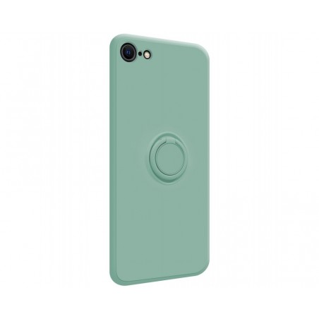 Funda Silicona Líquida Ultra Suave con Anillo para Iphone 7 / 8 / SE 2020 color Verde