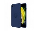 Funda Silicona Líquida Ultra Suave con Anillo para Iphone 7 / 8 / SE 2020 color Azul