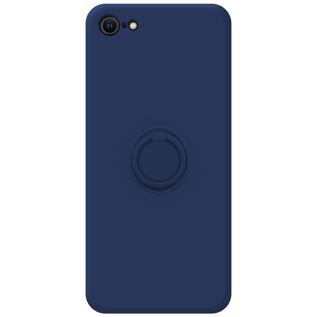 Funda Silicona Líquida Ultra Suave con Anillo para Iphone 7 / 8 / SE 2020 color Azul