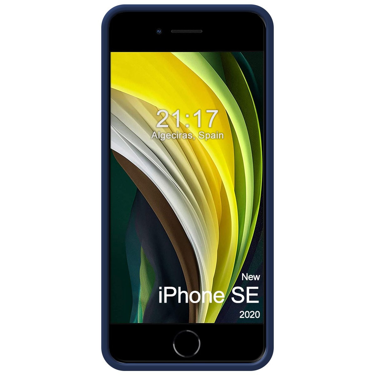 Funda Silicona Líquida Ultra Suave con Anillo para Iphone 7 / 8 / SE 2020 color Azul