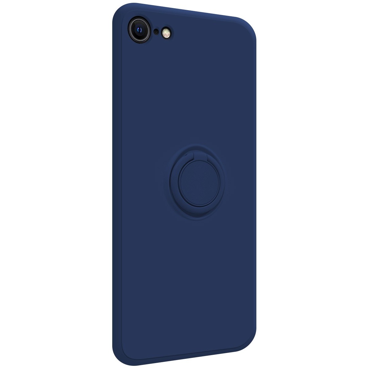 Funda Silicona Líquida Ultra Suave con Anillo para Iphone 7 / 8 / SE 2020 color Azul
