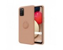Funda Silicona Líquida Ultra Suave con Anillo para Samsung Galaxy A02s color Rosa