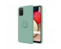 Funda Silicona Líquida Ultra Suave con Anillo para Samsung Galaxy A02s color Verde