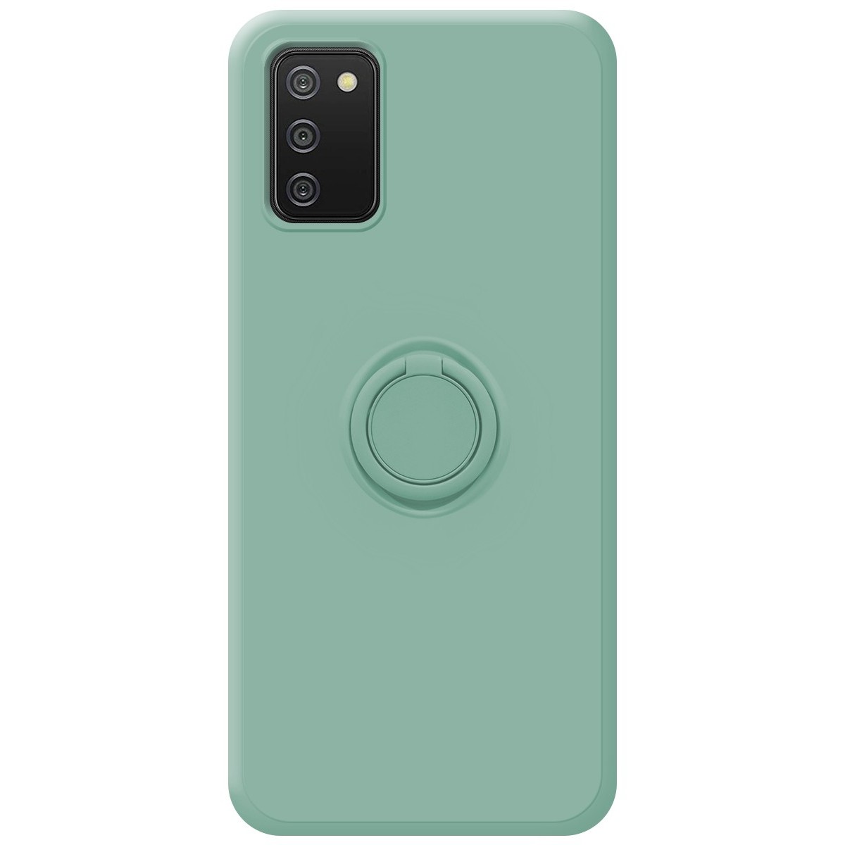 Funda Silicona Líquida Ultra Suave con Anillo para Samsung Galaxy A02s color Verde