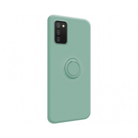 Funda Silicona Líquida Ultra Suave con Anillo para Samsung Galaxy A02s color Verde