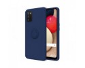 Funda Silicona Líquida Ultra Suave con Anillo para Samsung Galaxy A02s color Azul