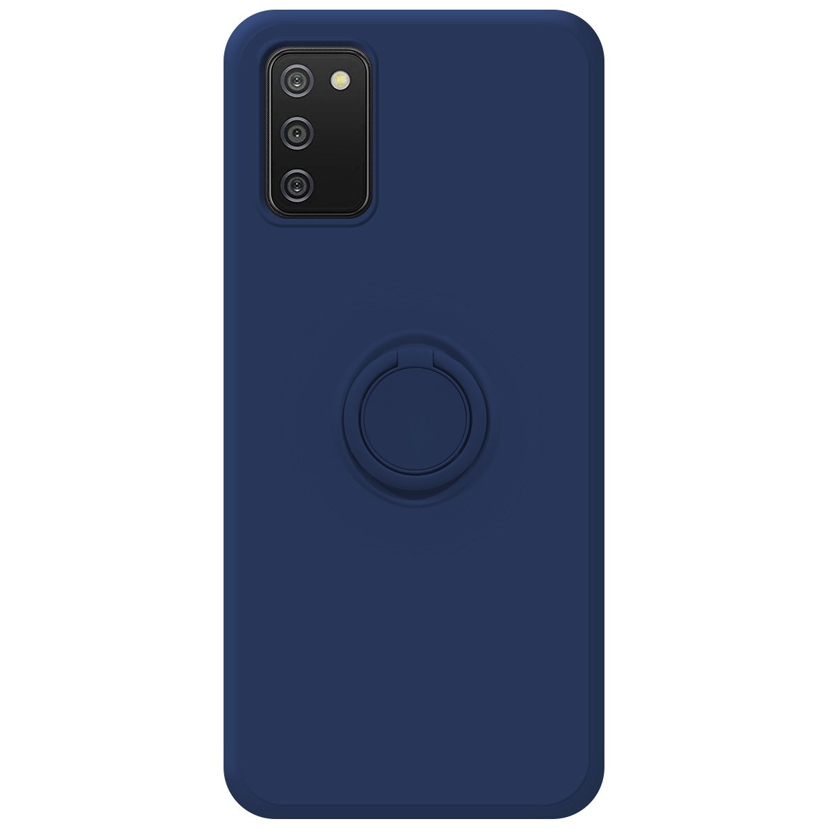 Funda Silicona Líquida Ultra Suave con Anillo para Samsung Galaxy A02s color Azul