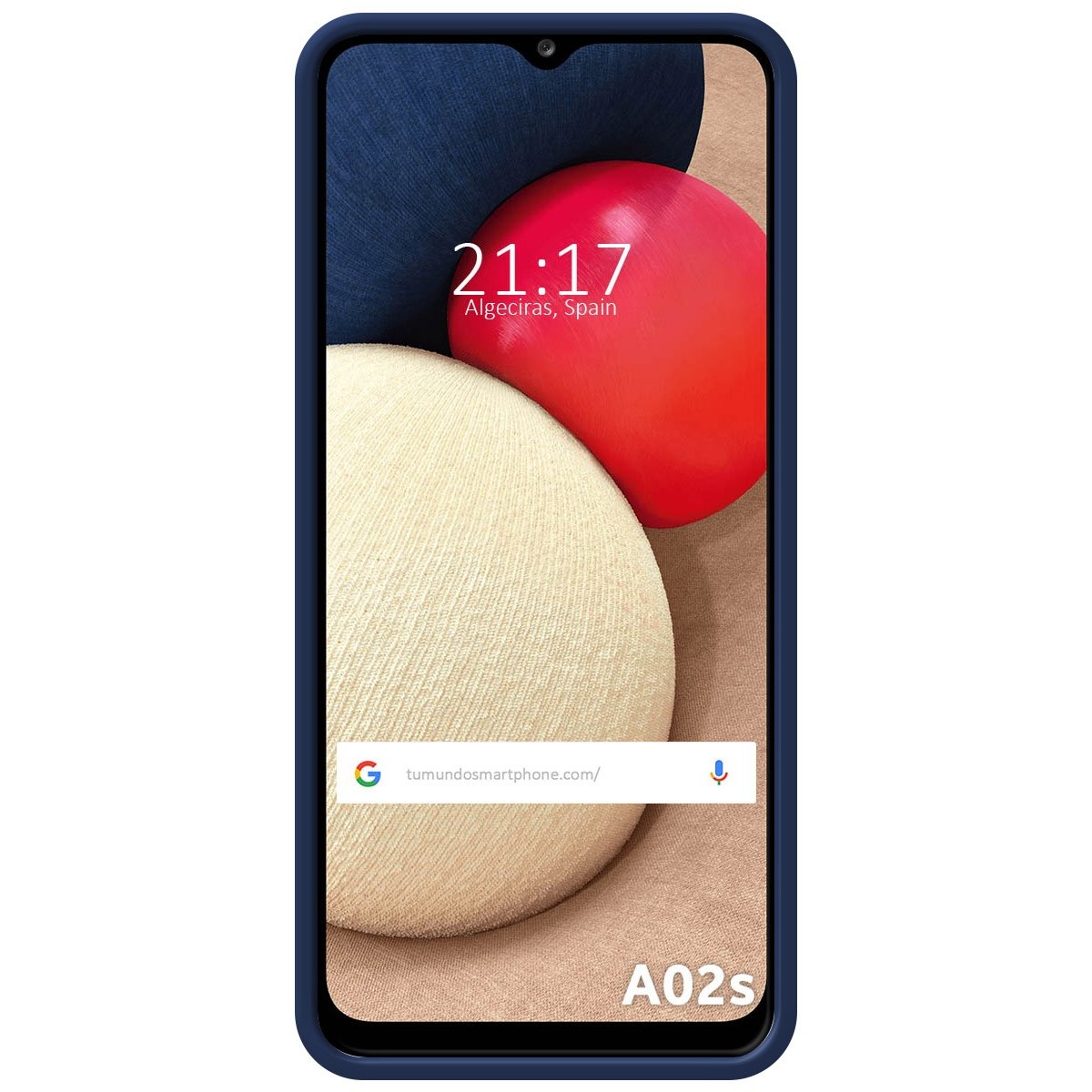 Funda Silicona Líquida Ultra Suave con Anillo para Samsung Galaxy A02s color Azul