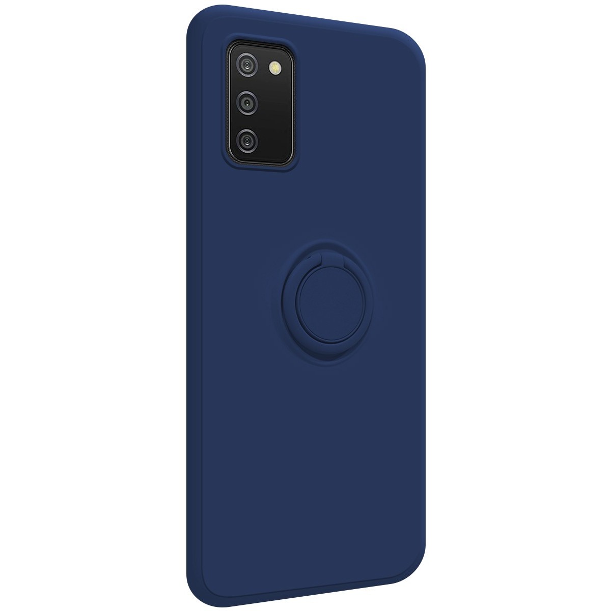 Funda Silicona Líquida Ultra Suave con Anillo para Samsung Galaxy A02s color Azul