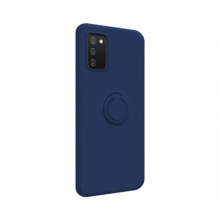 Funda Silicona Líquida Ultra Suave con Anillo para Samsung Galaxy A02s color Azul