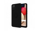 Funda Silicona Líquida Ultra Suave con Anillo para Samsung Galaxy A02s color Negra