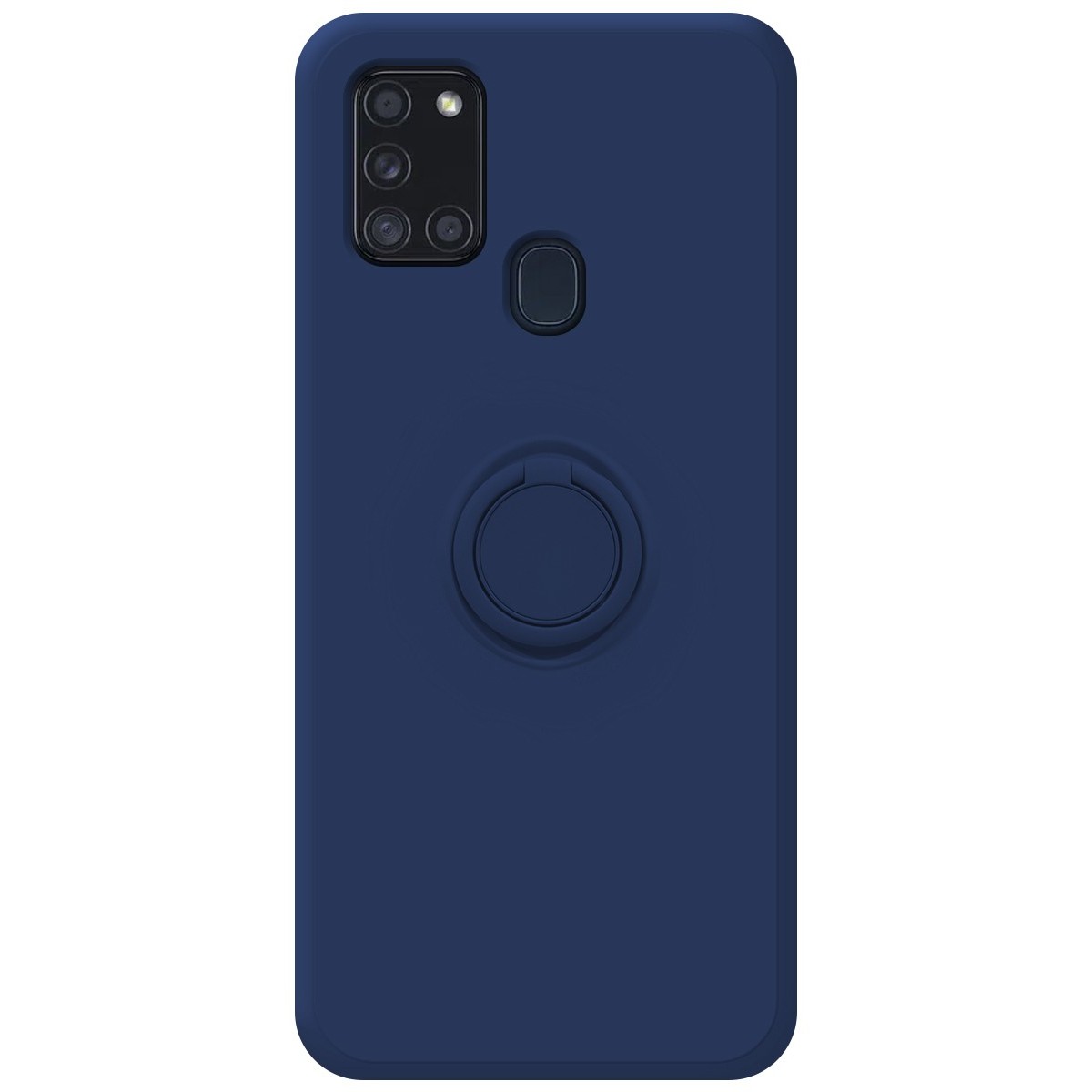 Funda Silicona Líquida Ultra Suave con Anillo para Samsung Galaxy A21s color Azul