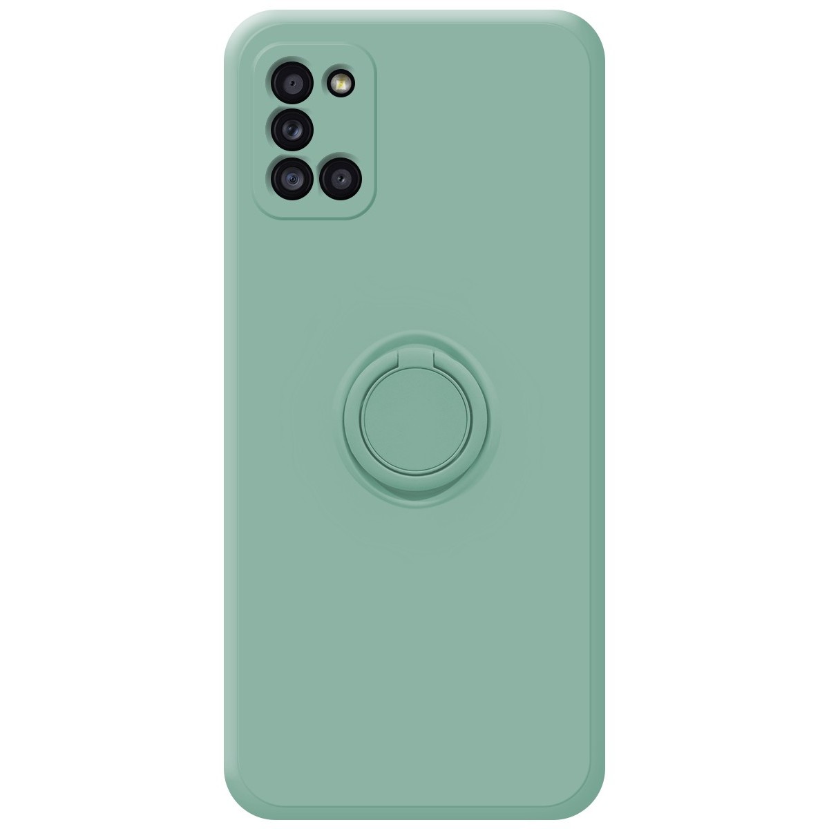 Funda Silicona Líquida Ultra Suave con Anillo para Samsung Galaxy A31 color Verde