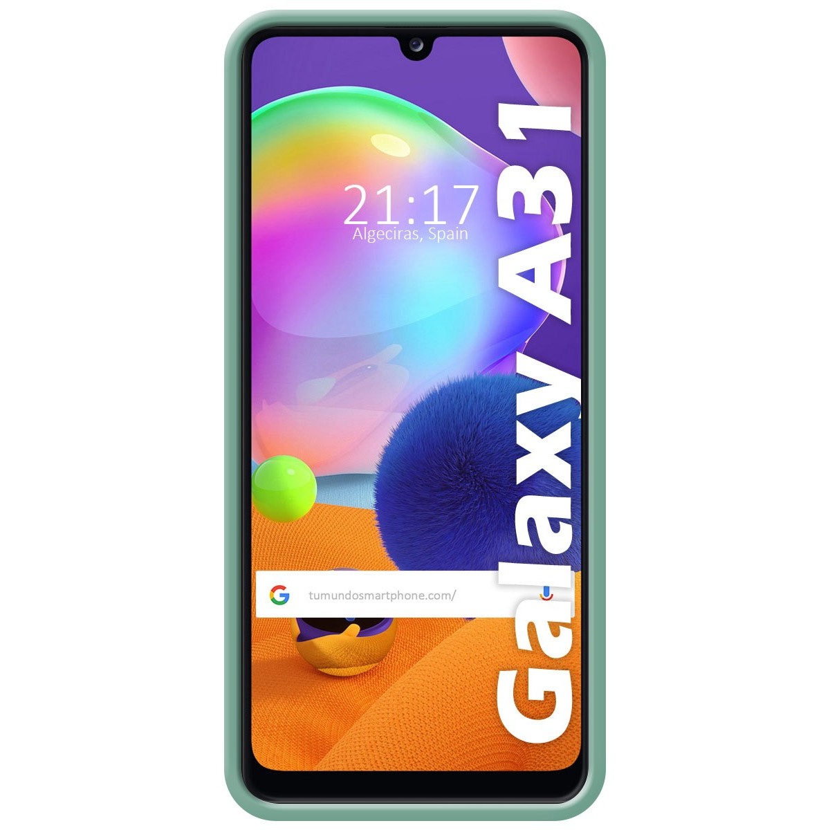 Funda Silicona Líquida Ultra Suave con Anillo para Samsung Galaxy A31 color Verde