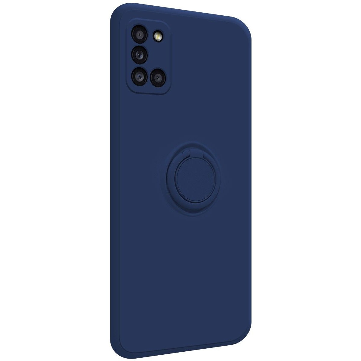Funda Silicona Líquida Ultra Suave con Anillo para Samsung Galaxy A31 color Azul