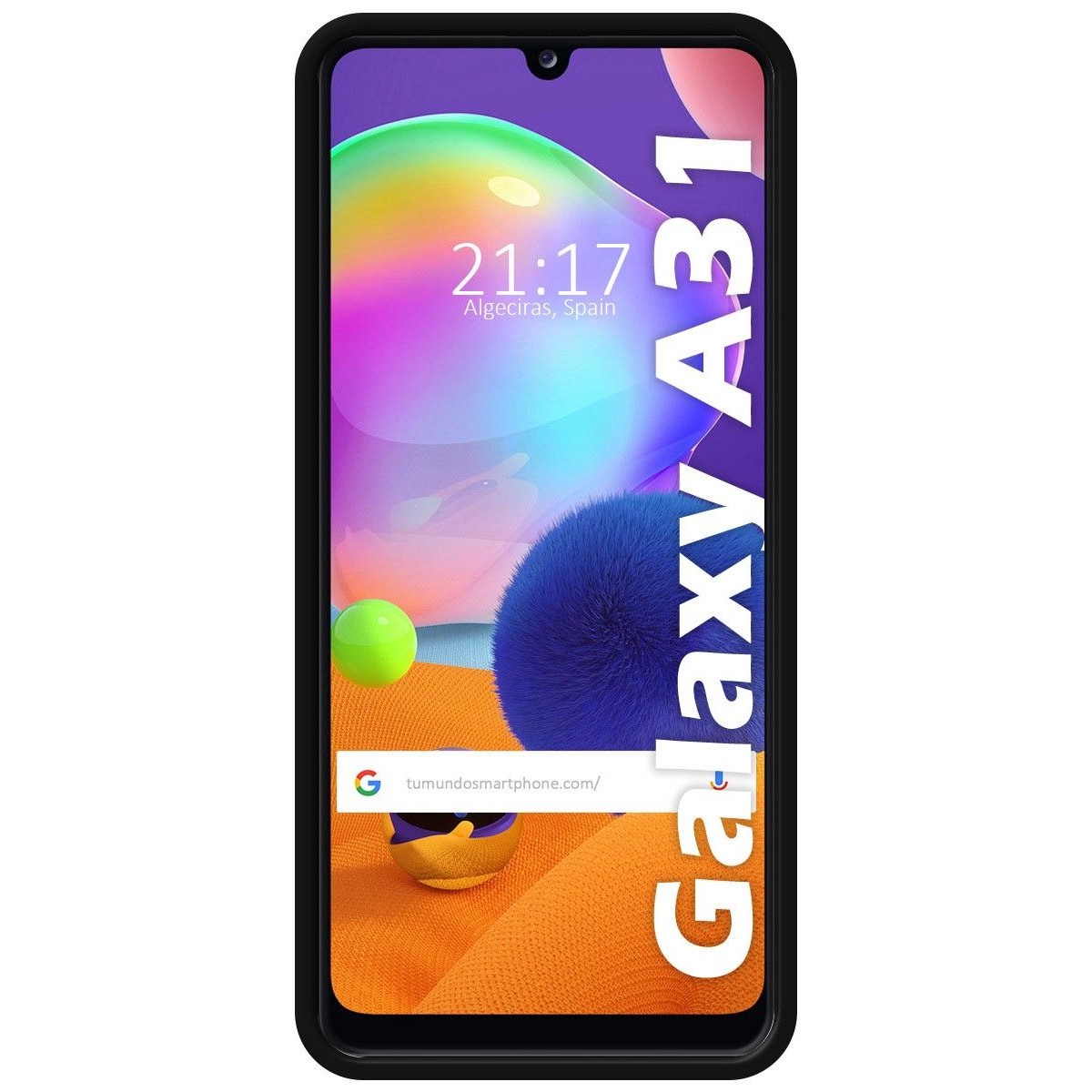 Funda Silicona Líquida Ultra Suave con Anillo para Samsung Galaxy A31 color Negra