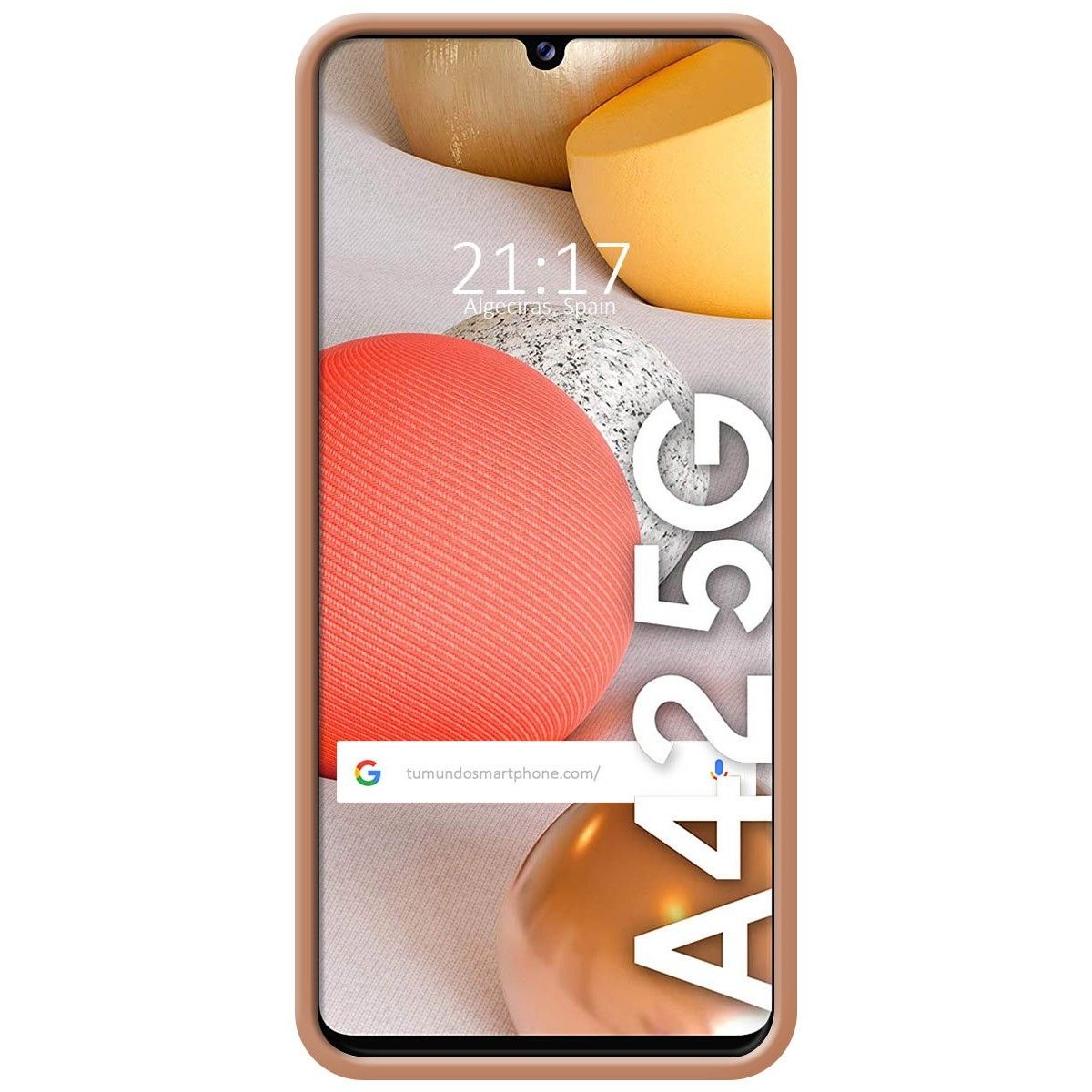Funda Silicona Líquida Ultra Suave con Anillo para Samsung Galaxy A42 5G color Rosa
