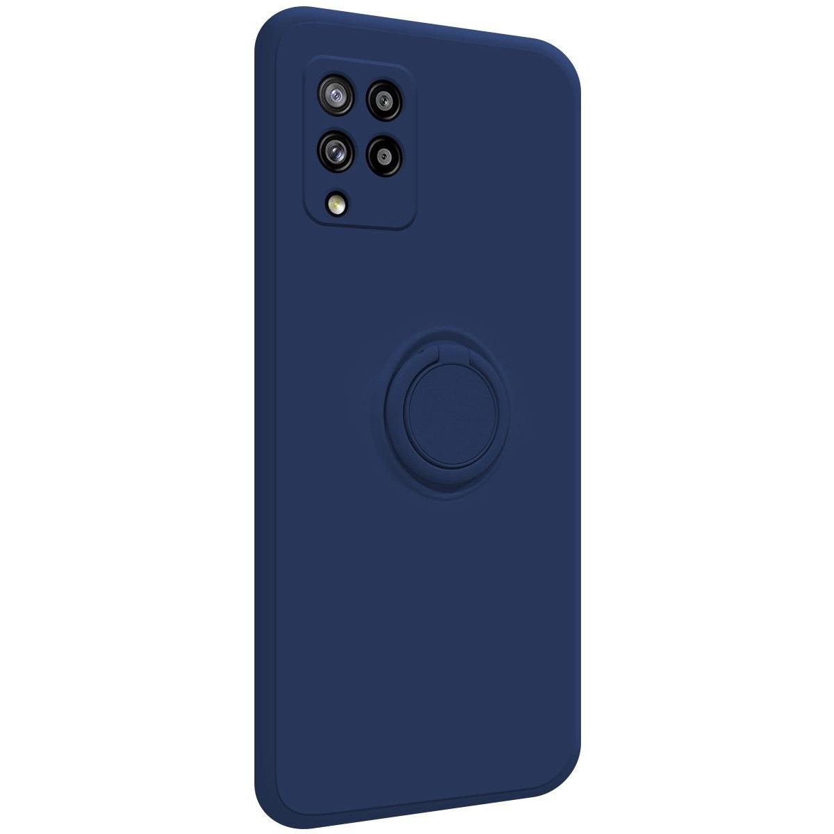 Funda Silicona Líquida Ultra Suave con Anillo para Samsung Galaxy A42 5G color Azul