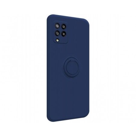 Funda Silicona Líquida Ultra Suave con Anillo para Samsung Galaxy A42 5G color Azul