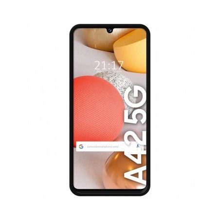 Funda Silicona Líquida Ultra Suave con Anillo para Samsung Galaxy A42 5G color Negra